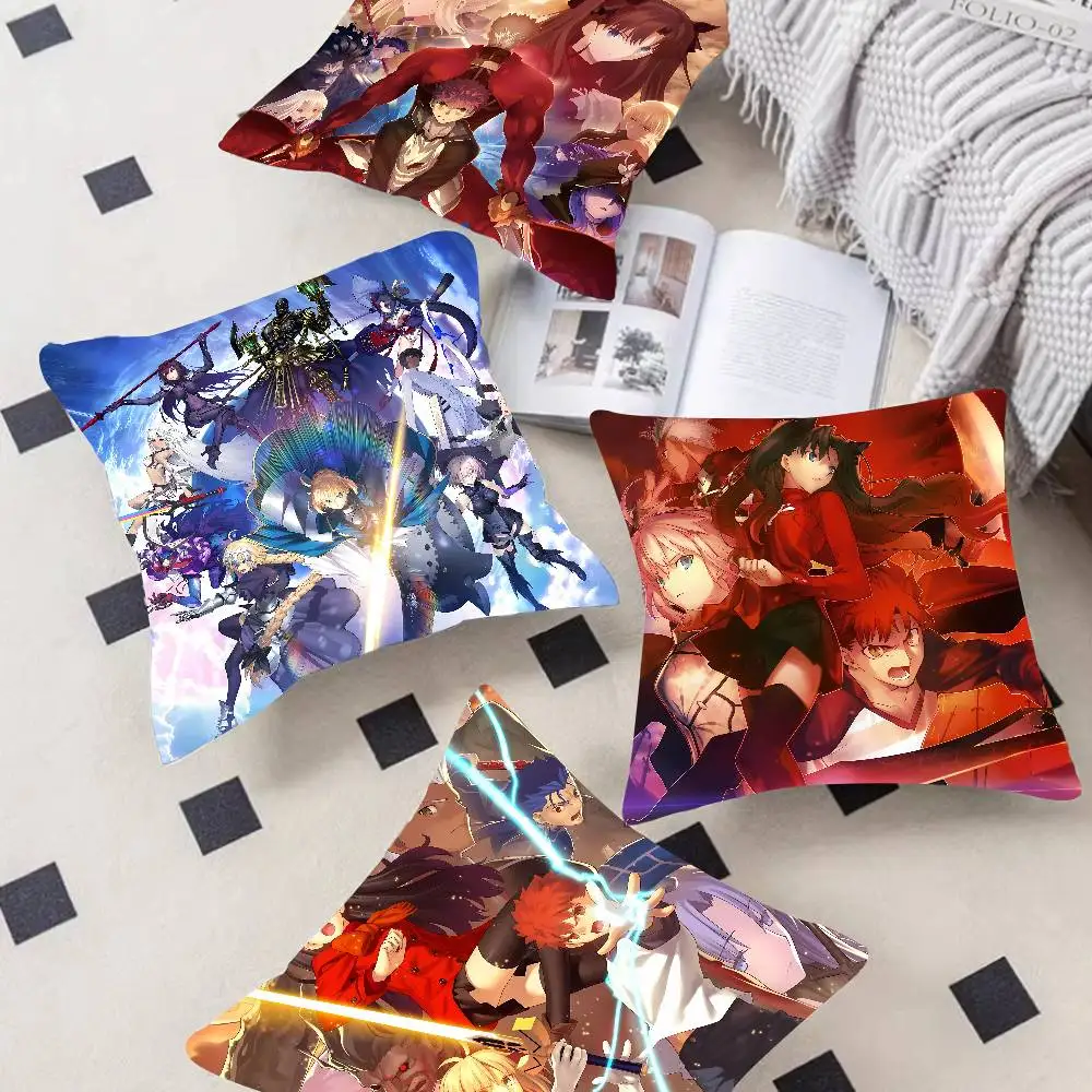 F-Fate Stay Night Anime Cushion Office Cushion Pillowcase Car Cushion Cover45X45CM Lumbar Pillowcase Sofa Pillowcover
