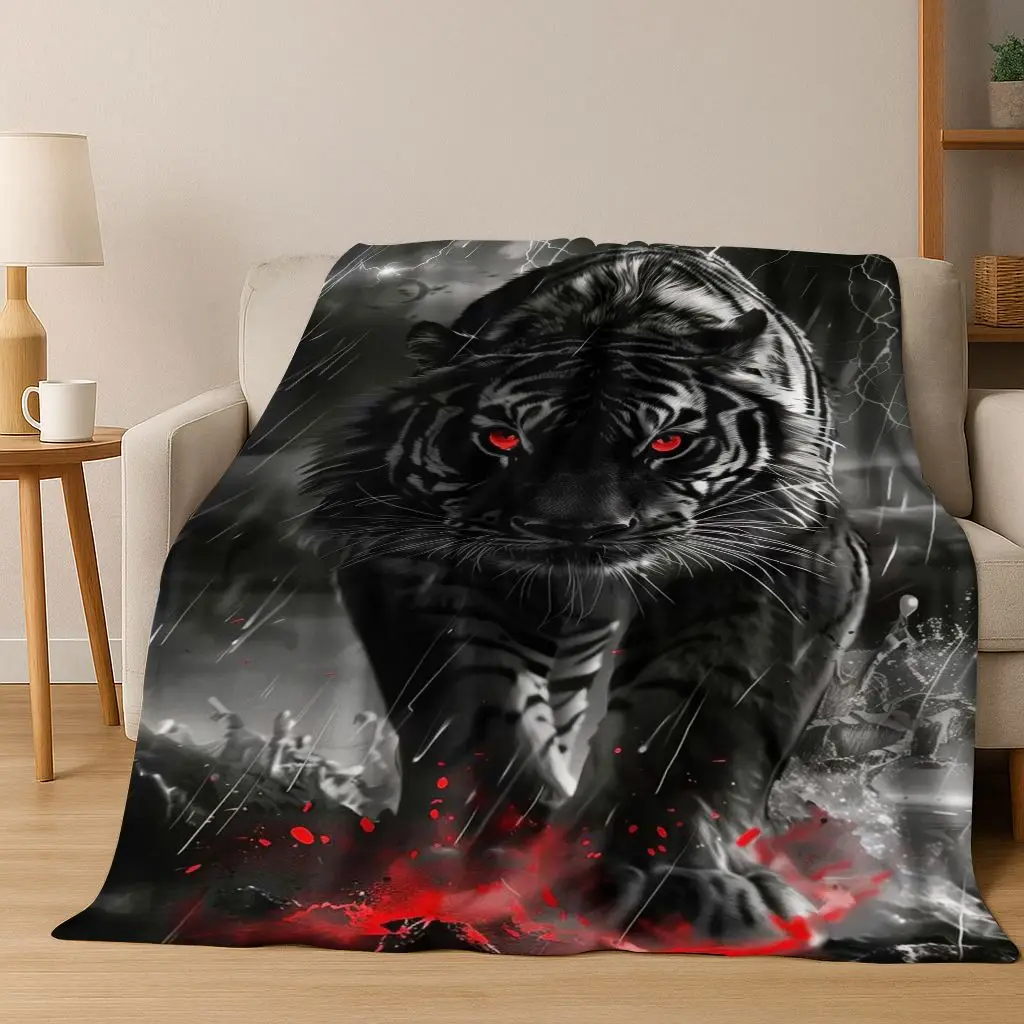 26 Style Wild Animal Tiger Beast Cartoon Flannel Blanket,Warm Cozy Soft Throw Blanket for Home Bedroom Bed Sofa Picnic Cover Kid