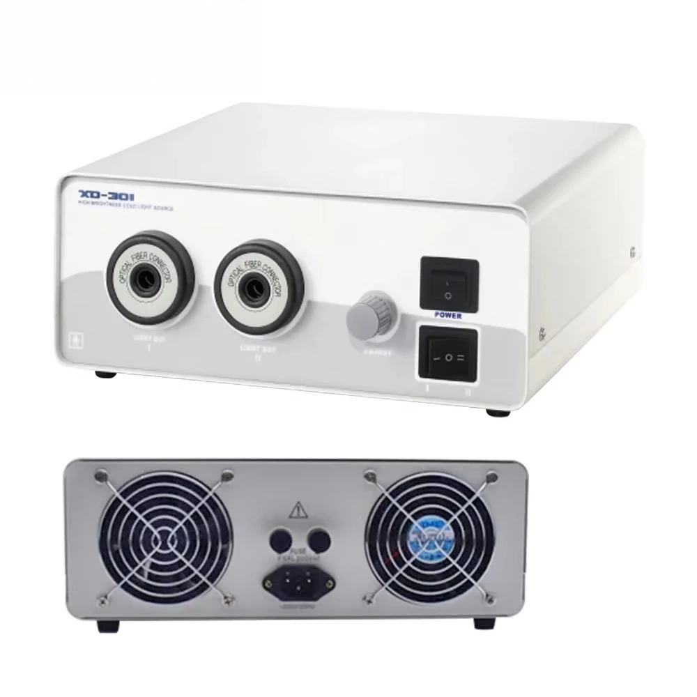150W 250W Medical Halogen Dual Holes Fiber Optic Endoscope Cold Light Source /light Source Cable for ENT Microscope Examination