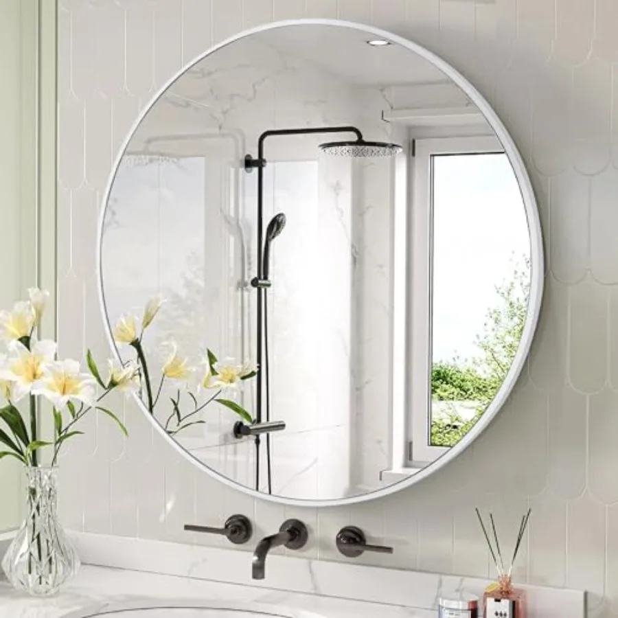 

Round Wall Mirror 24 Inh Framed irle Mirrors for Bathroom Bedroom Living Room or Entryway