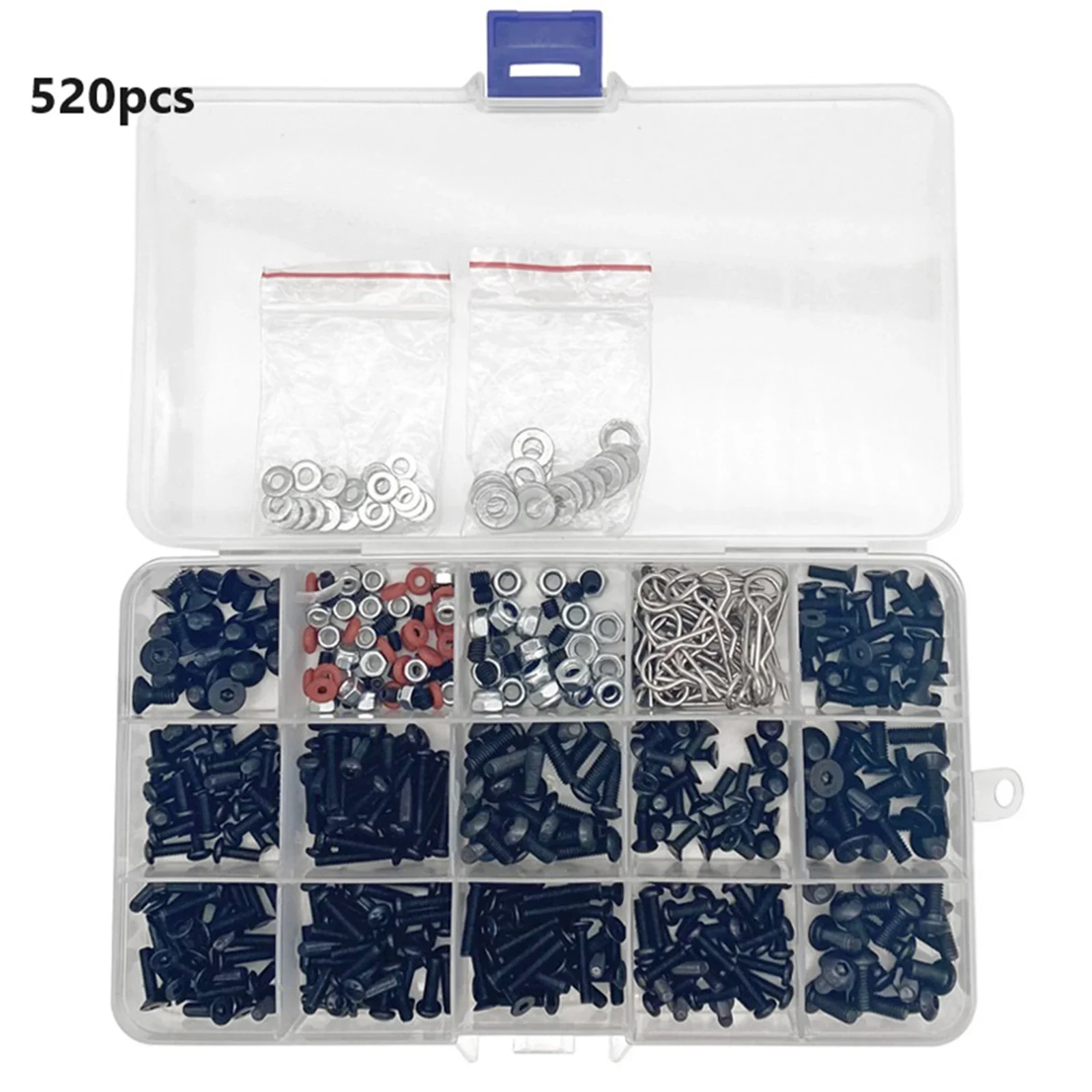 

520pcs Boxed RC Screws Kit RC Model Toy Car Short Truck Fastening Accessories Set Remote Control Model Toy Car M3M4 Fasten Tools