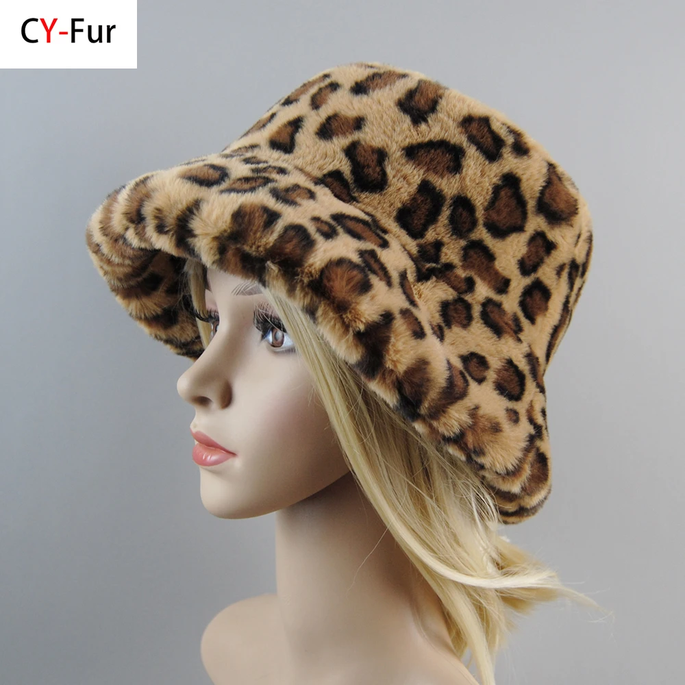 2025 New Style Super Soft Women Winter Hat Fake Rabbit Fur Hats Cotton Lining Warm Russian Fashion Ski Beanies Plush Solid Color