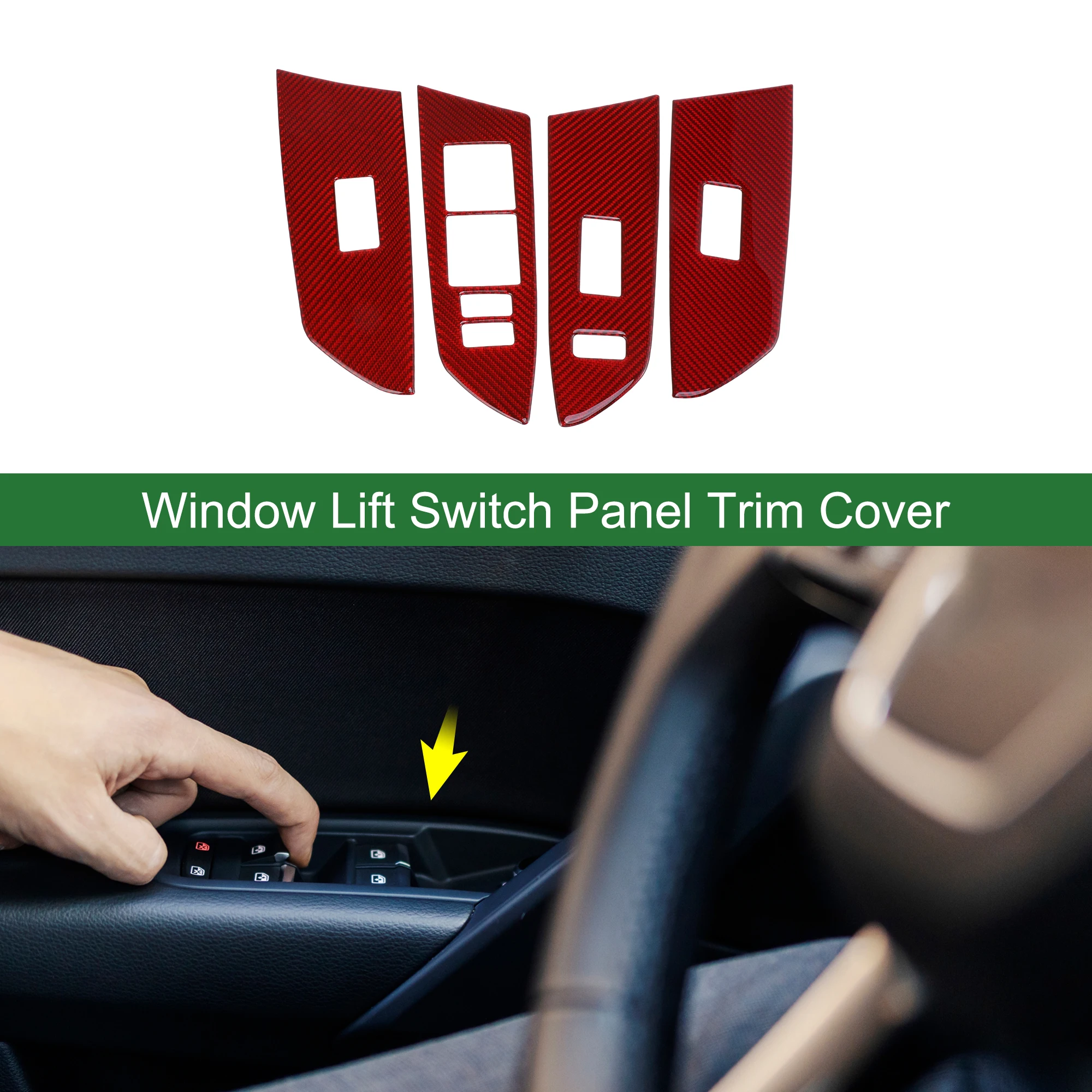 

UXCELL Window Lift Switch Panel Trim Cover for Toyota Tundra Quad Cab 2014-2018