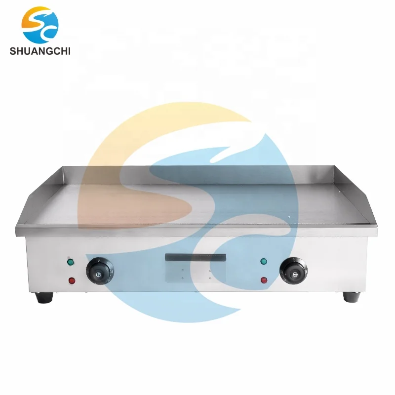Shuangchi Commercial Electric Griddle Flat Top Stainless Steel Beef Steak Cooking Stove Machine New for Sale for Meat Roasting