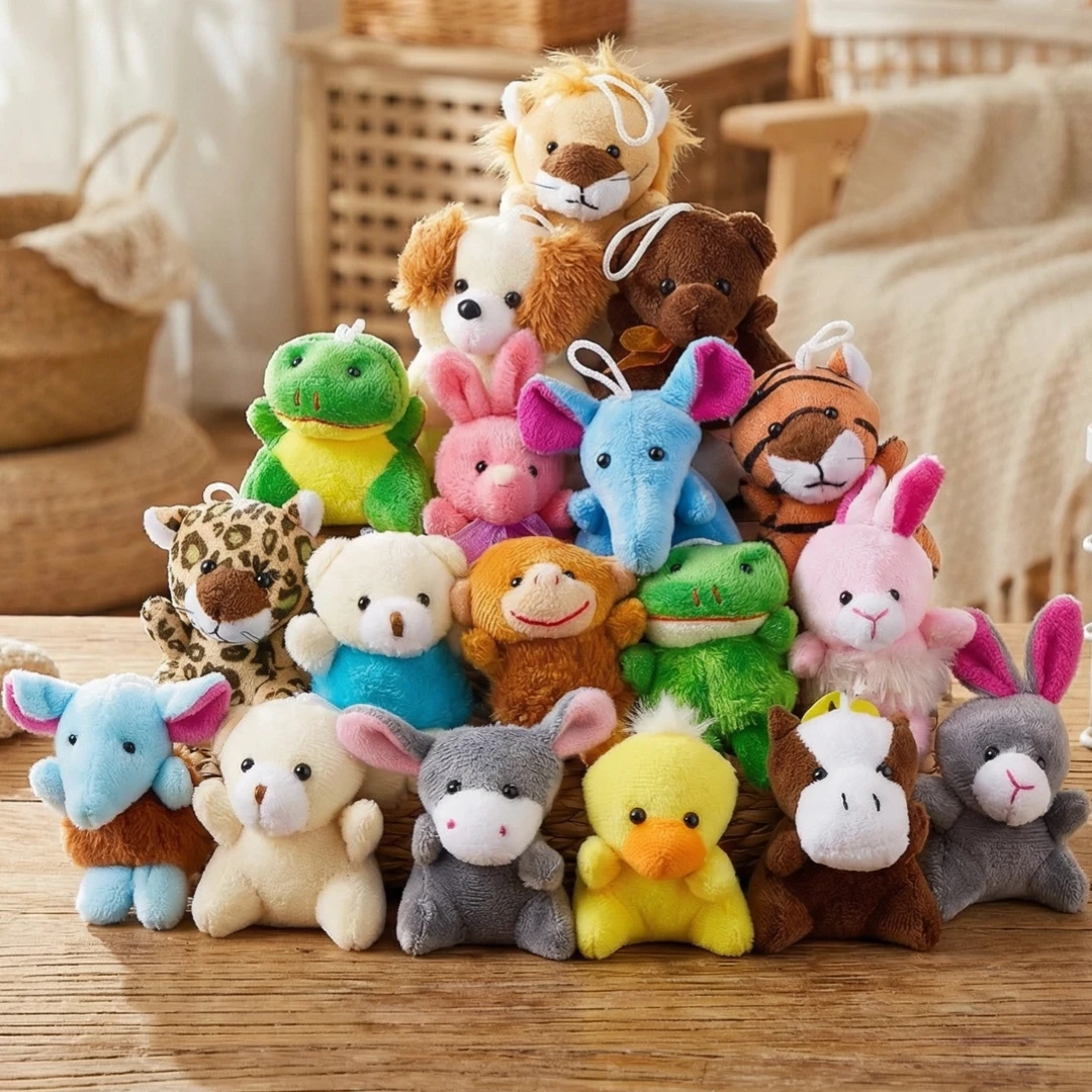 

24 шт. мини-плюшевые брелки с животными, маленькие мягкие игрушки для детей, карнавальные призы, школьные рождественские подарки, сумки для подарков