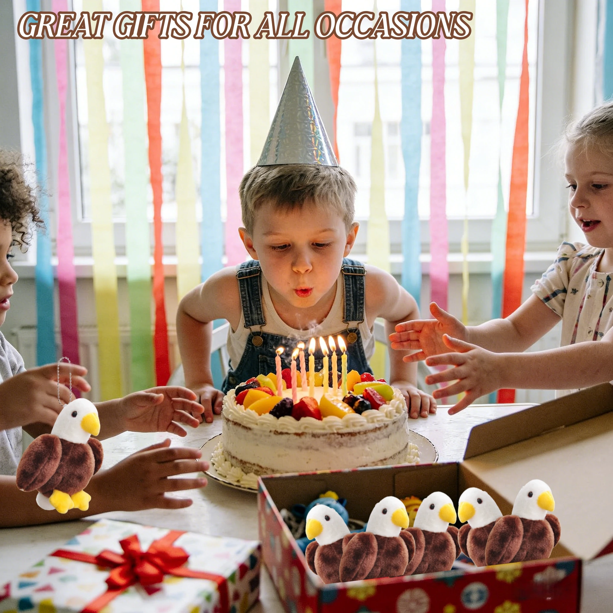 

5-50 шт., брелок для ключей от лысиного орлана, мини-птица, лебедь, пеликан, стервятник, тукан, плюшевая игрушка для детей, подарок для девочек и мальчиков