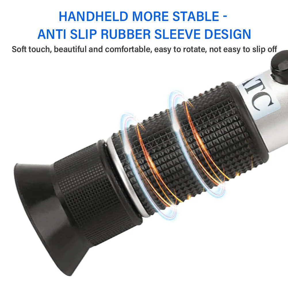 Refraktometer YIERYI Brix 0-20% ATC Genggam untuk Jus, Bir, Anggur, Pengukur Gula Portabel untuk Buah, Jem, Dessert, Produk Susu