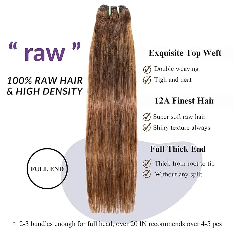 Honey Golden Hair Bright Straight Hair 3 Bundles Of Hair 4x4 Tied Up Without Sealing Suitable For Black Women # P4/27