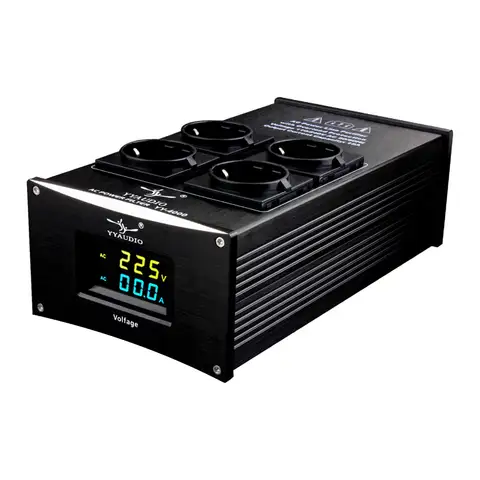 YYAUDIO HiFi Audio Noise AC Power Filter Power Conditioner Power Purifier Surge Protection with EU Outlets Power Strip
