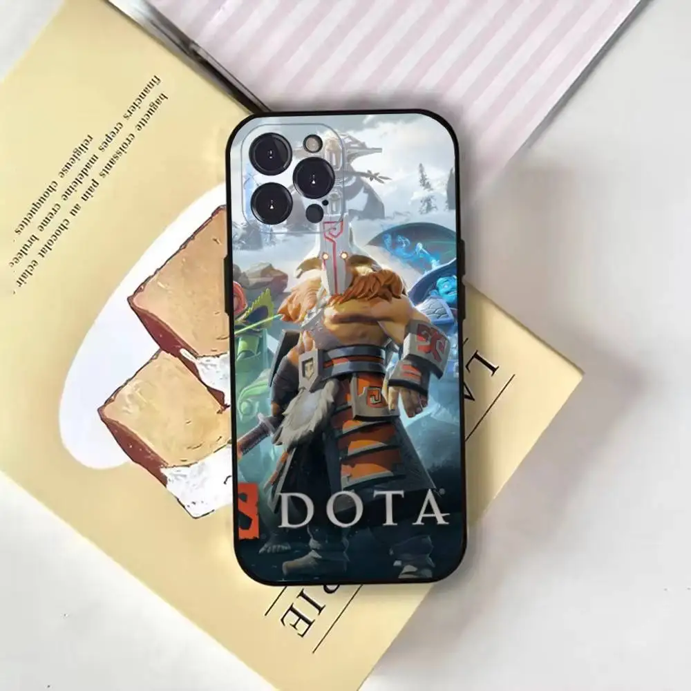 حافظة هاتف Dota 2 لهاتف iPhone16,15,14,13,12,11 Plus,Pro Max,XS,X,XR,SE,Mini,8,7,Soft Black Cover #5