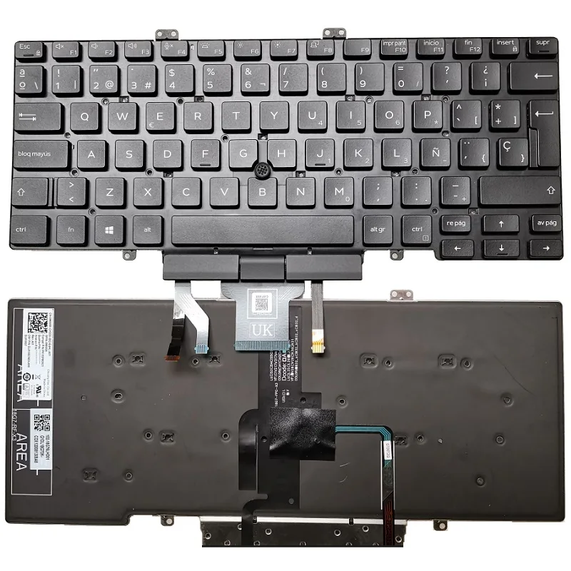 Imagem -04 - Teclado Portátil para Dell Latitude 5400 5401 5410 54112023 Retroiluminado com Ponteiro Eua e sp Novo