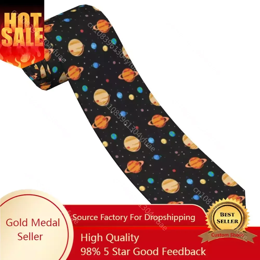 

Cute Planets Outer Space Necktie Unisex Polyester 8 cm Starry Sky Cute Alien Neck Ties Men Slim Narrow Shirt Accessories