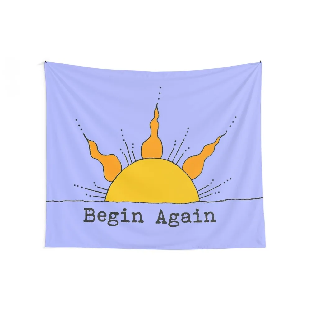 Begin Again Sun Inspirational Sunrise Tapestry Japanese Room Decor Wall Decor Tapestry