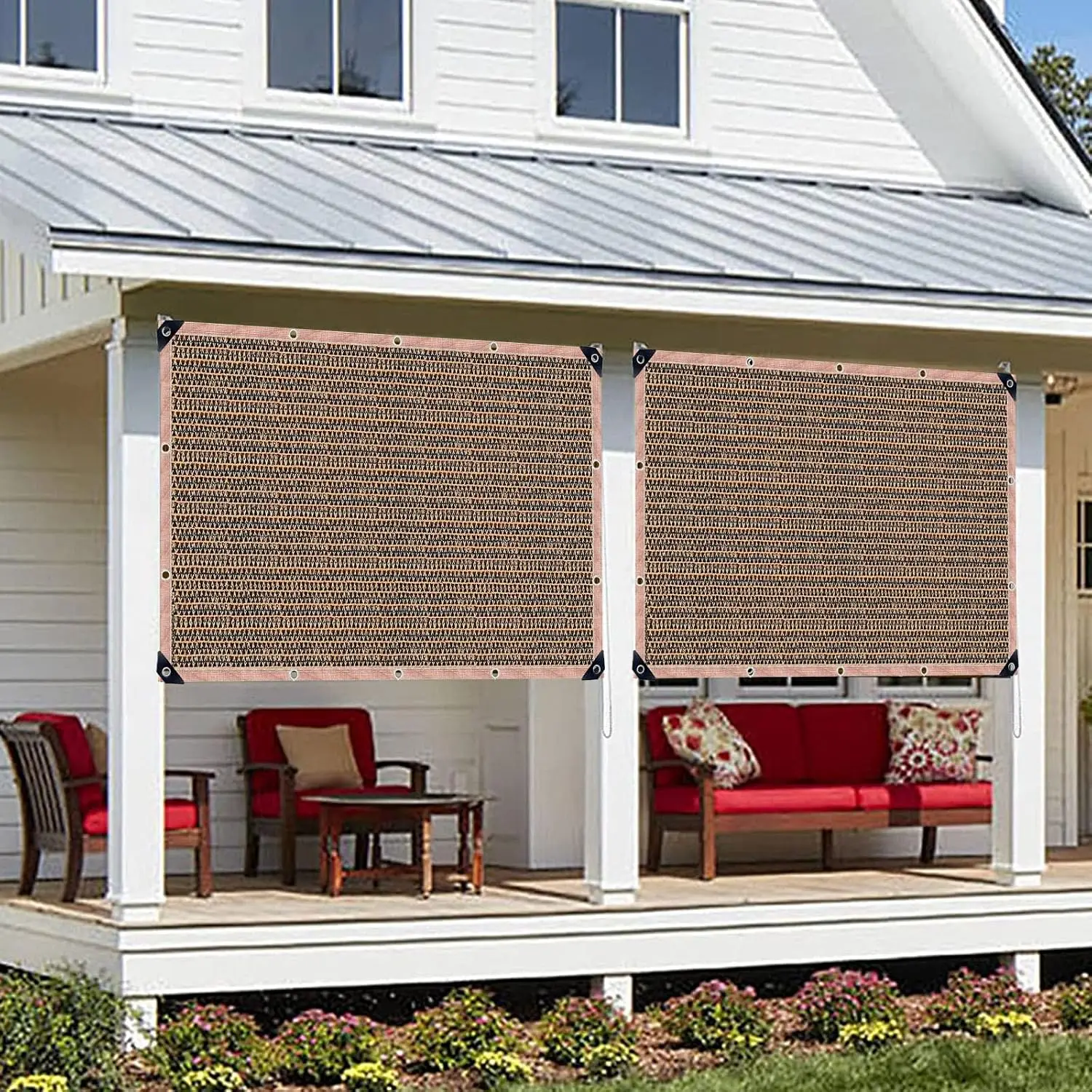 90% Shade Cloth 20x20 ft Pergola Cover with Grommets, Privacy Screen for Patio Garden, Mocha