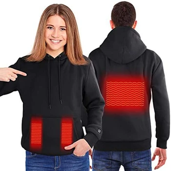 2024 Women USB Heating Hoodies men Vintage Gothic Heated Jacket Long Sleeve Streetwear Loose Coats Harajuku Sweatshirts 2