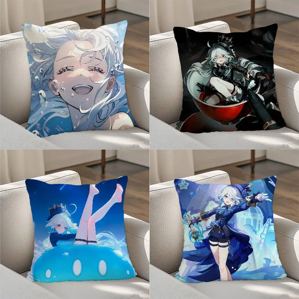 

Genshin Lmpact Furina De Foutiane Pillow Case Luxury Double-sided For Car Pillows 45x45 Cushions Cover Home And Decoration Sof