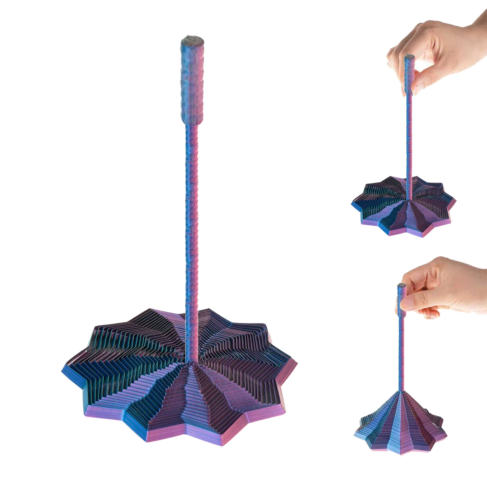 3D Printed Expanded Sensory Fidget Star,Easy-Grip Handles, Whirling Spiral Hexagon Spinner for Stress