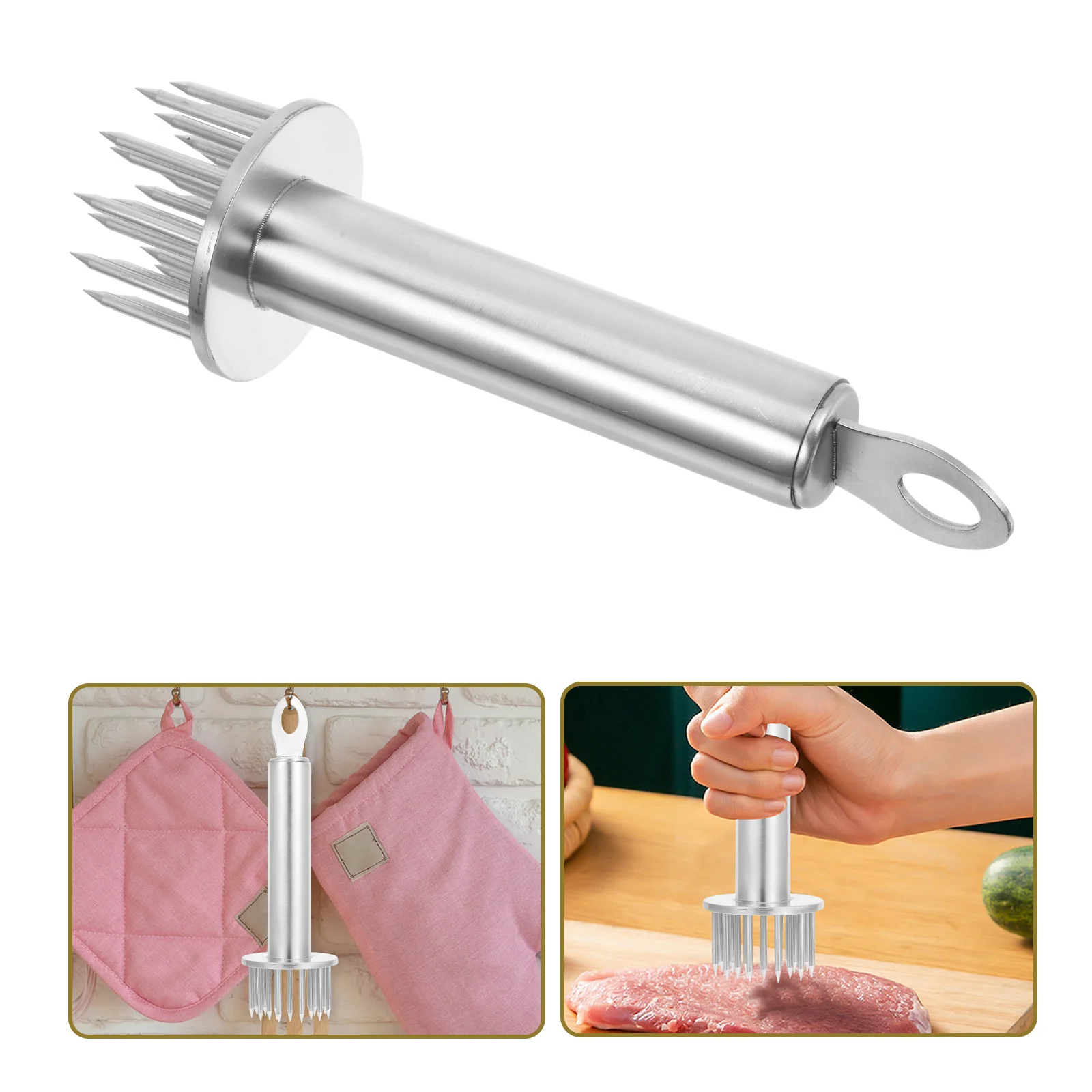 

1pc Meat Inserter Stainless Steel Tool For Pork Beef Lamb Roasting Efficient Even Insertion Cooking Gadget Kitchen Mallet