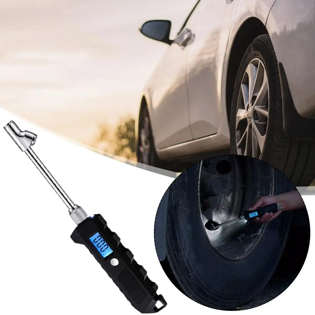 

High-Precision Digital Tyre Pressure Gauge 0-250 PSI Dual Air Portable Universal Wheel Teste Pressure Gauge Head O2F0