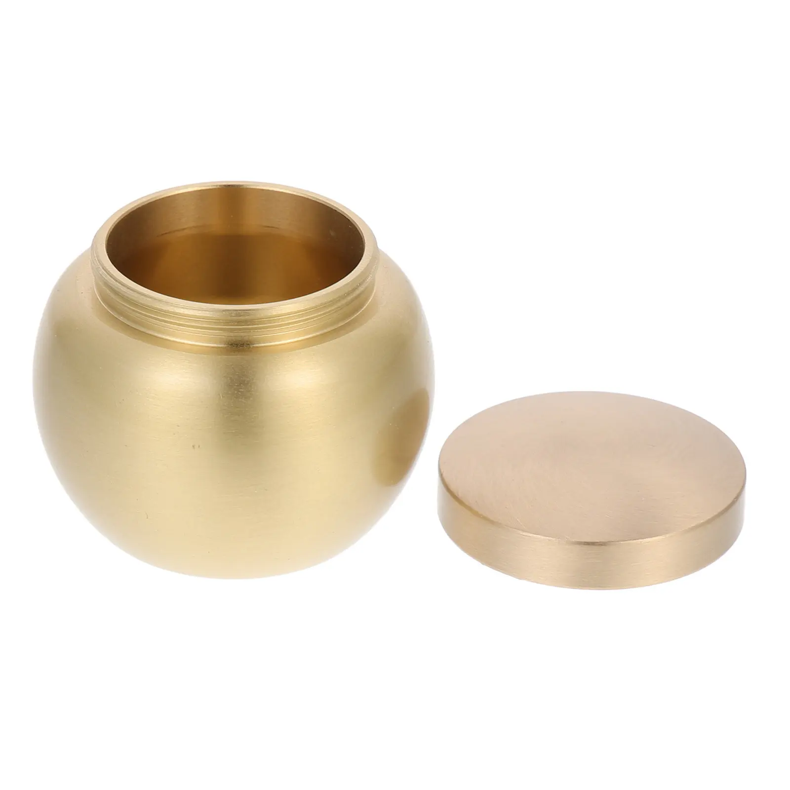 Small Round Copper Pet Ashes Urn Cinerary Jar for Cat Dog Loved One Remembrance Compact Storage Container Household Tea Canister