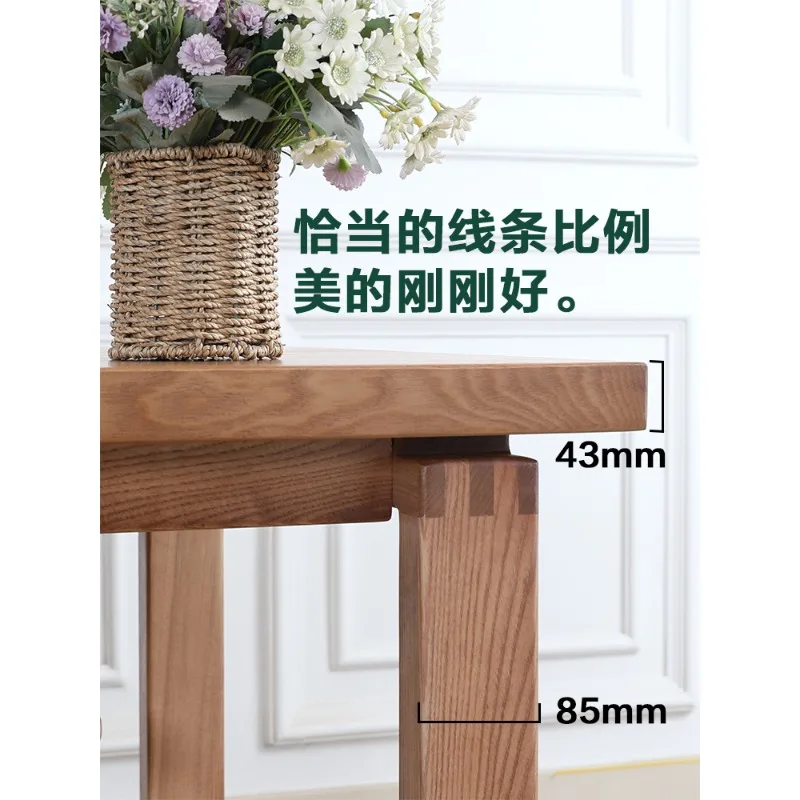 طاولة طعام من الخشب الصلب مصنوعة من خشب الرماد الياباني وطاولة كبيرة وطاولة موبي منزلية #5