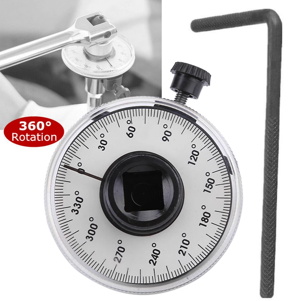 1/2 Inch Drive Torque Angle Gauge 360 Degree Angle Rotation Measurer Hand Tool Wrench Measuring Automotive Meter Tools قطع سيار