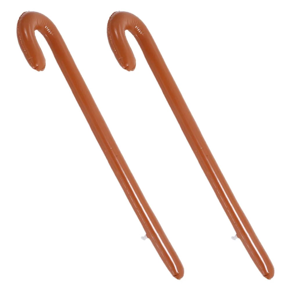 

2pcs Inflatable Crutches Halloween Party Decorations Spooky Stage Props PVC Walking Stick Balloons Toy Cane for Christmas Event