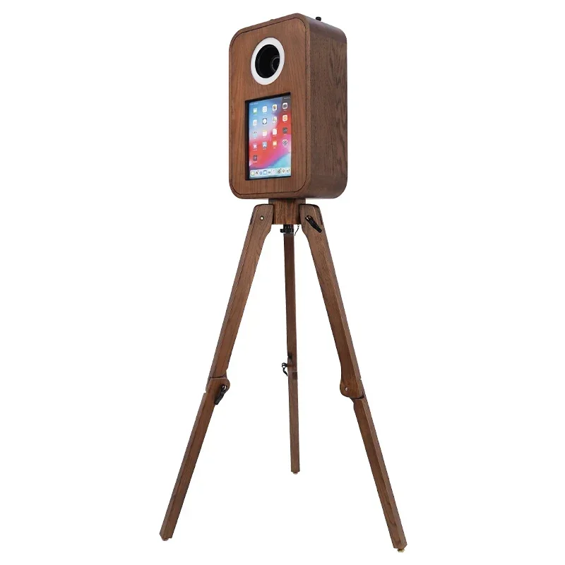 

Vintage Red Oak IPad Photobooth Machine Retro Wooden Photo Booth For Weddings And Events