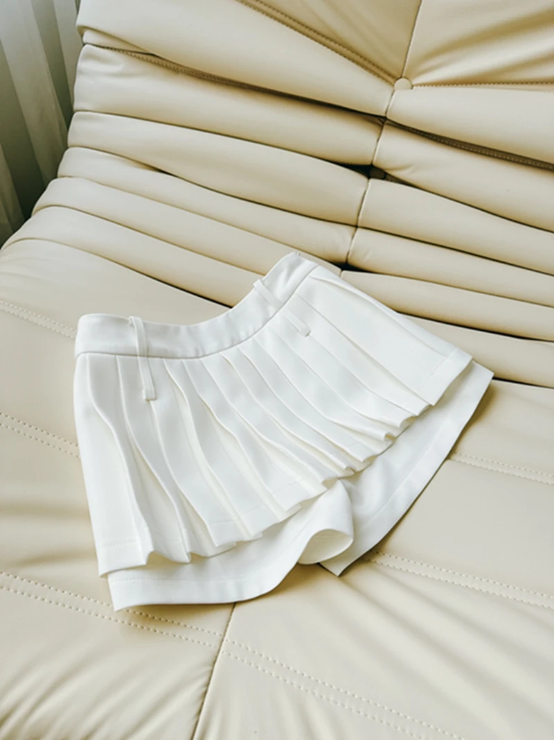 

Юбка-брюки Ele с высокой талией, А-силуэт, защита от просвечивания, повседневные, из смесового полиэстера и хлопка, утягивающие, плиссированные, средней длины