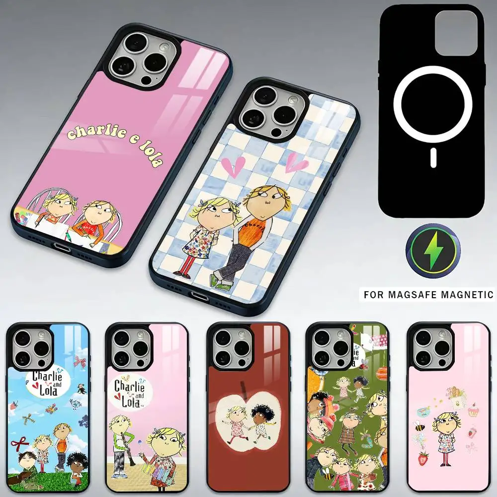 

C-Charlie and Lola Phone Case For iPhone17,16,15,14,13,12,11 Plus,Pro Max Magnetic For Magsafe Wireless Charging