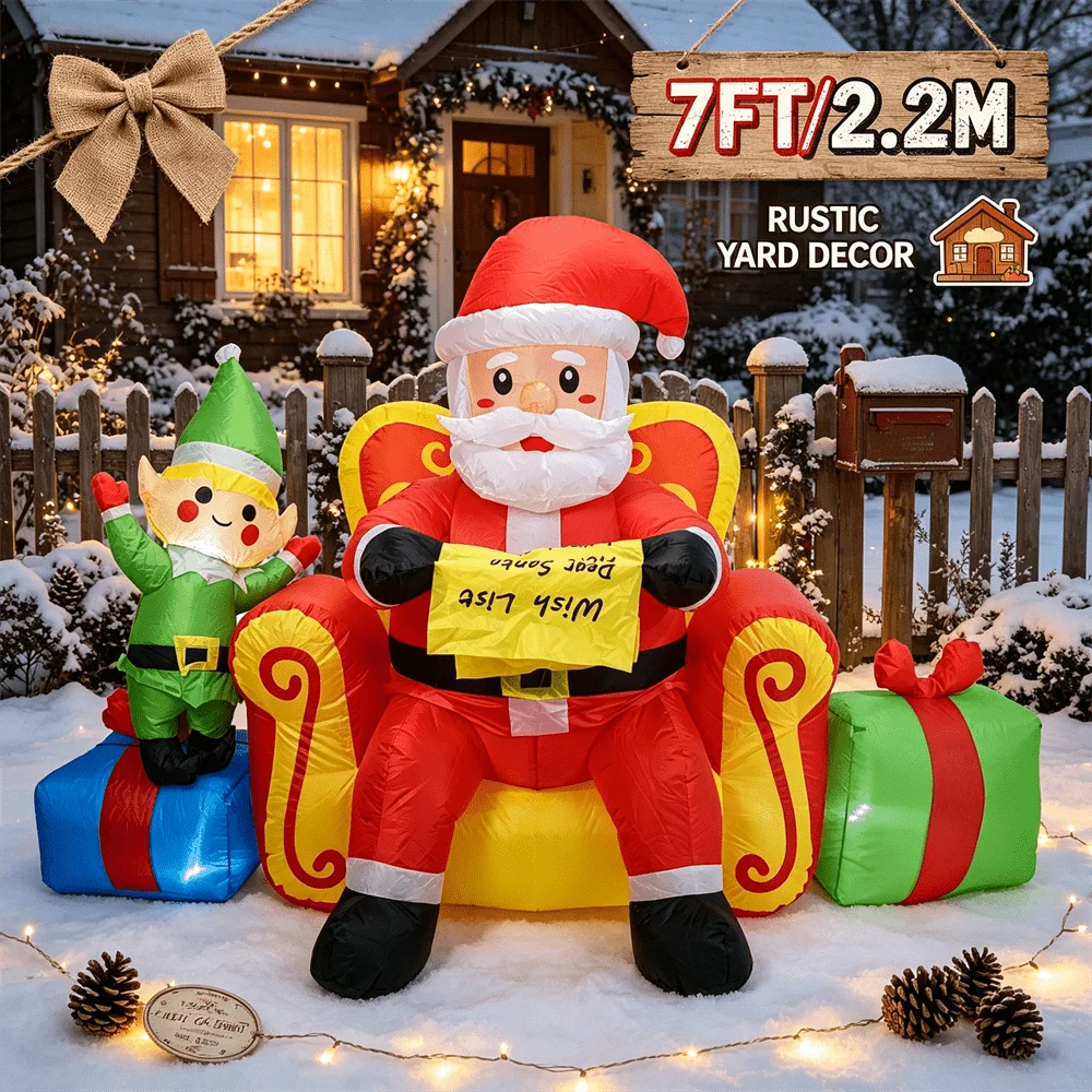 Xmas Outdoor Lighting Decorations - 7-stopowa dmuchana dekoracja świąteczna z diodami