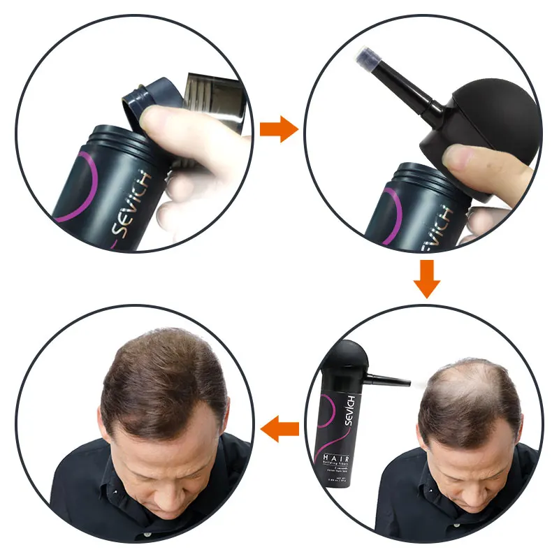 2pcs Hair Building Fiber Set Keratin Hair Fiber Powder Refill Thickening Hair Fiber Anti Hair Loss Products With Applicator