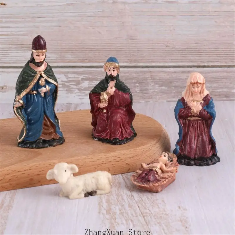 Weihnachtsfiguren-Set für Weihnachten, Schreibtisch, Fenster und Tischgestaltung, 3 x – Detail 4