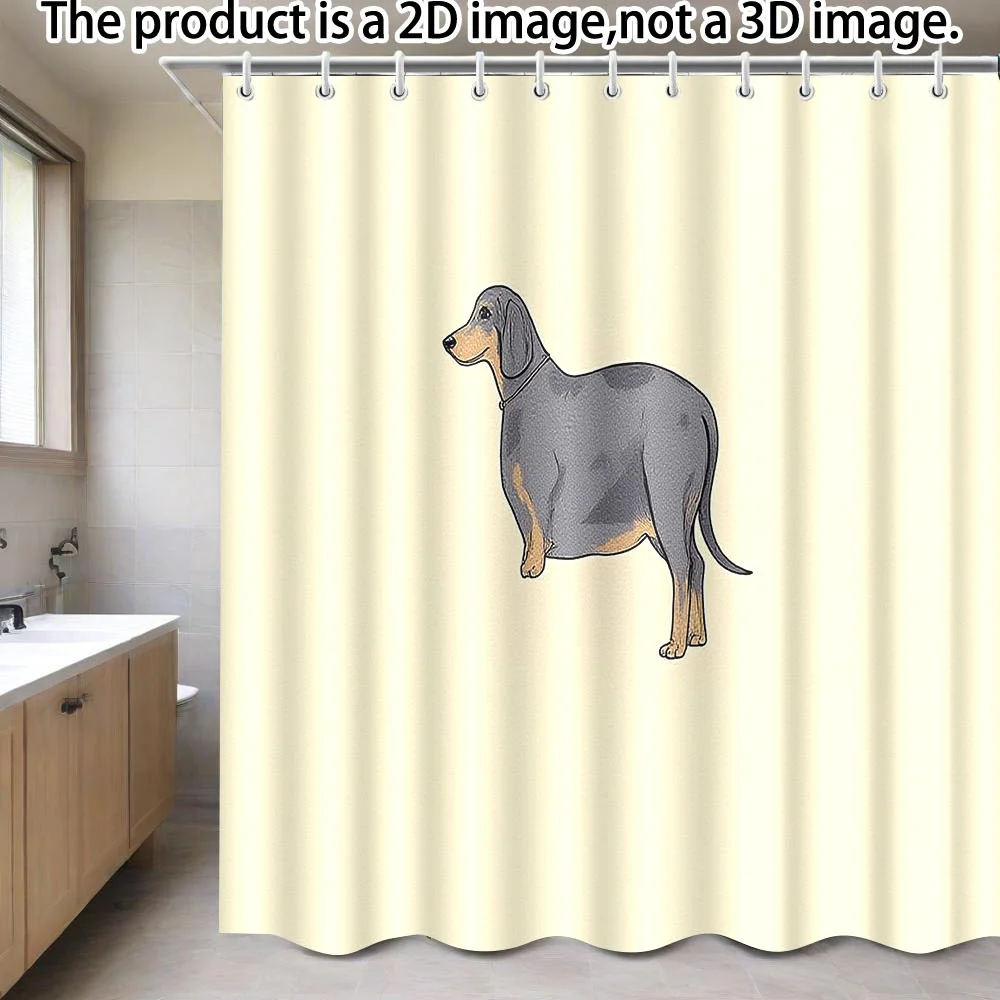 

Realistic Dachshund Dog Shower Curtain, Sausage Dog Art Print, Beige Background, Waterproof Bathroom Decor, Animal Lover Gift