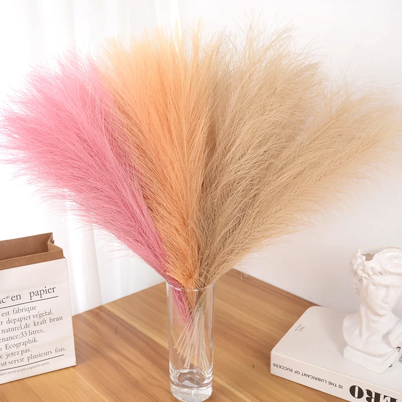 15/30pcs Artificial Pampas Grass Bouquet for Wedding Party Home Bedroom Decor Simulation Dried Flower Reed DIY Craft Fake Plants