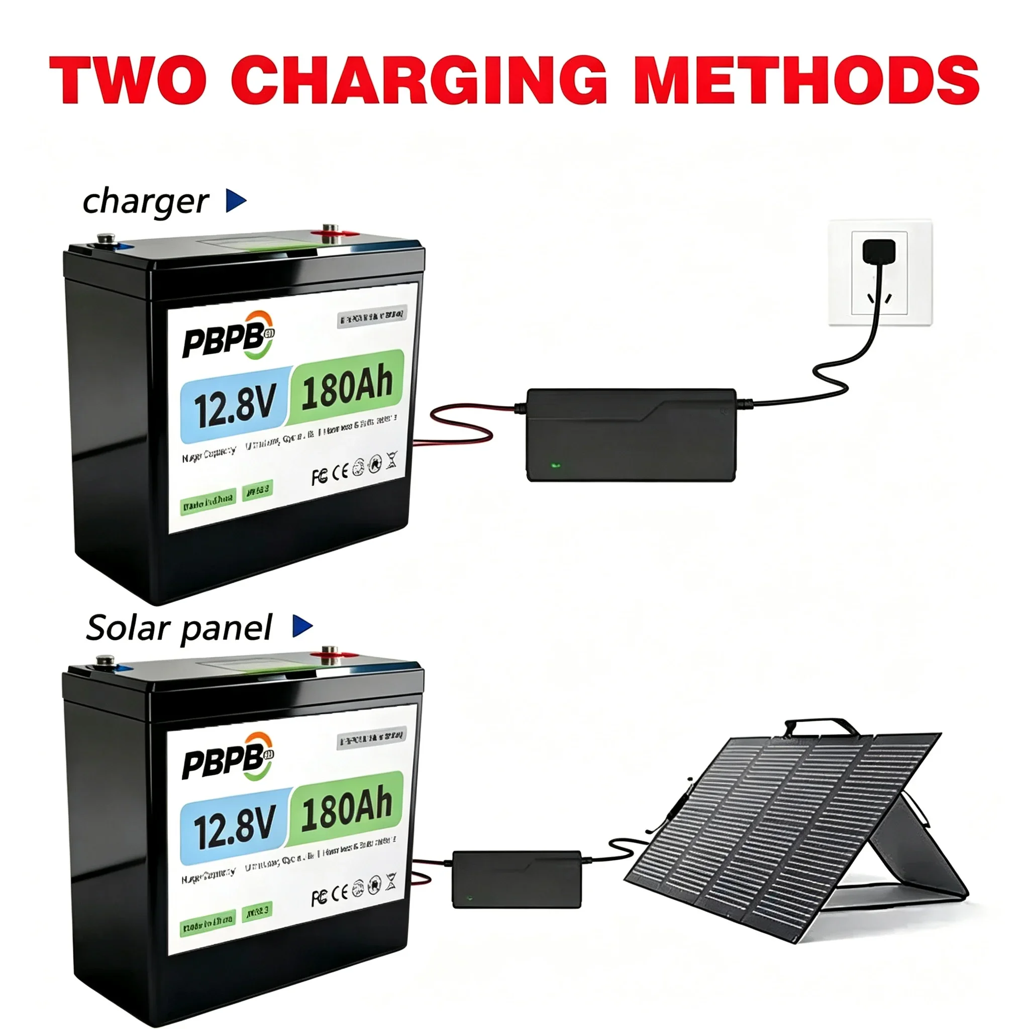 12.8V 180Ah LiFePO4 Battery 12.8V Lithium Iron Phosphate for EV RV Golf Cart Solar Wind