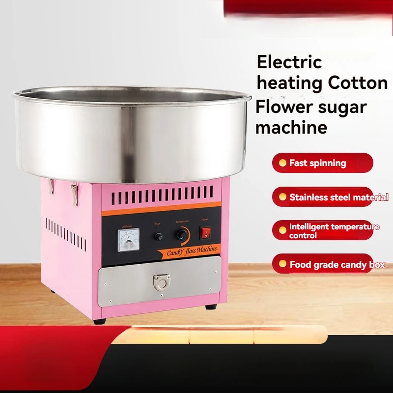 Nuova macchina portatile completamente automatica per zucchero filato rosa per la festa di compleanno dei bambini