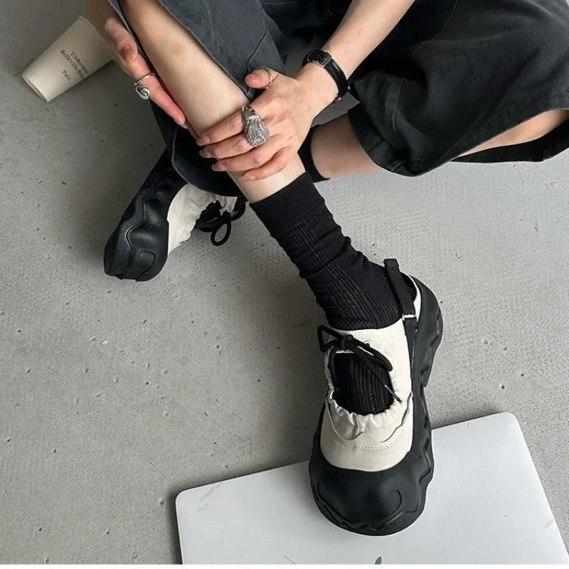 Summer Street Explosion 5CM Mary Jane Sandals Women's Wave Thick Bottom Lace Hollow Big Head Bread Shoes platform shoes luxury - view 2