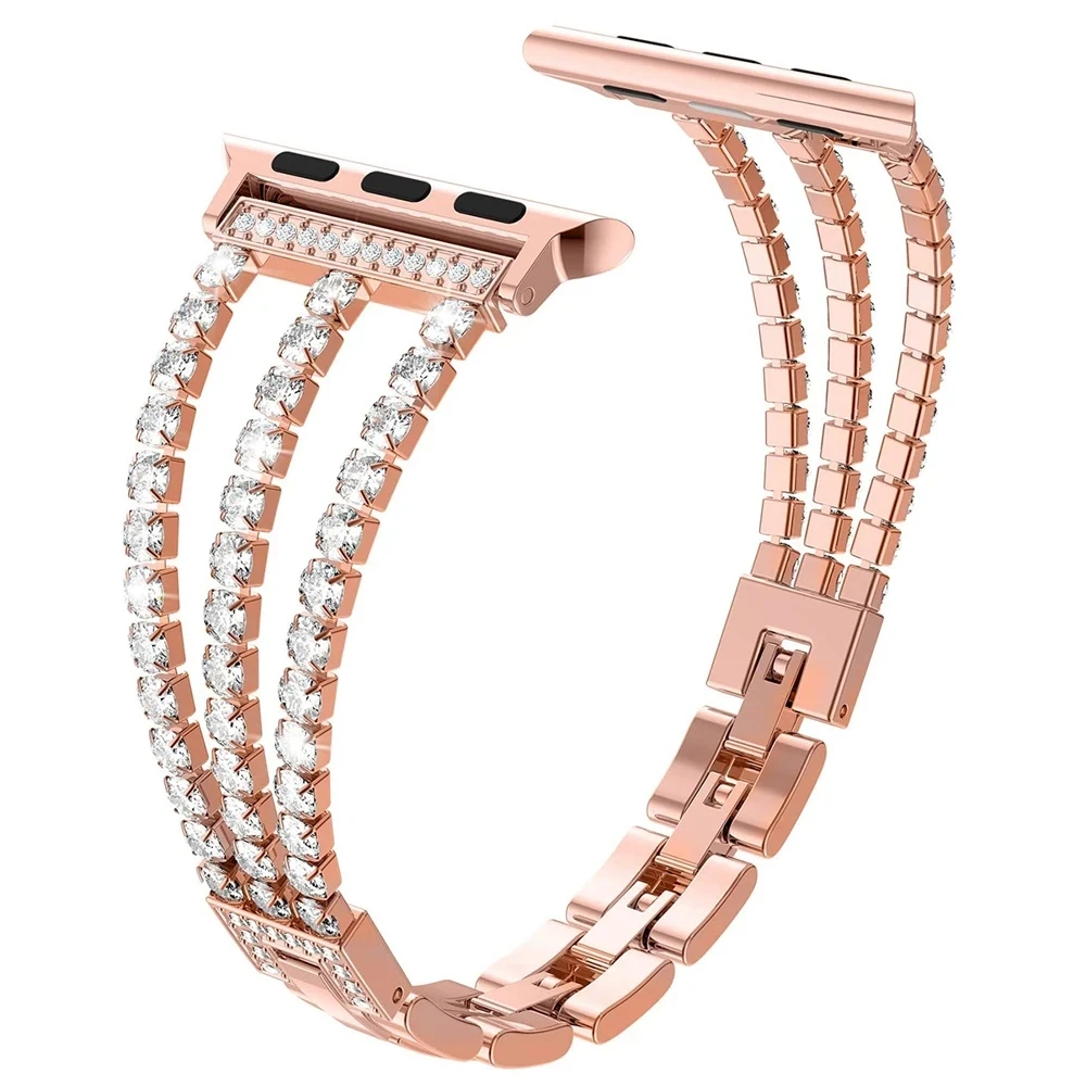 Shiny Diamond Strap For Apple Watch Band 10 9 8 7 46mm Metal Belt Women Jewelry Bracelet for iWatch Ultra 2 49mm 41/45mm 44/40mm