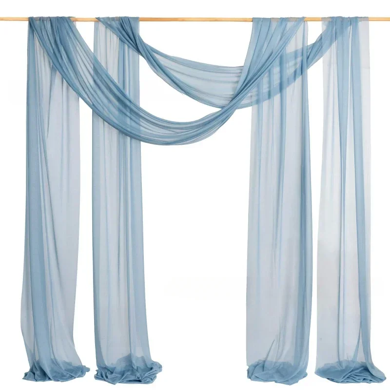 

Pearl Chiffon Curtain Wedding Supplies Cloth Curtain Transparent Wedding Decoration Party Outdoor Background Decoration Gauze