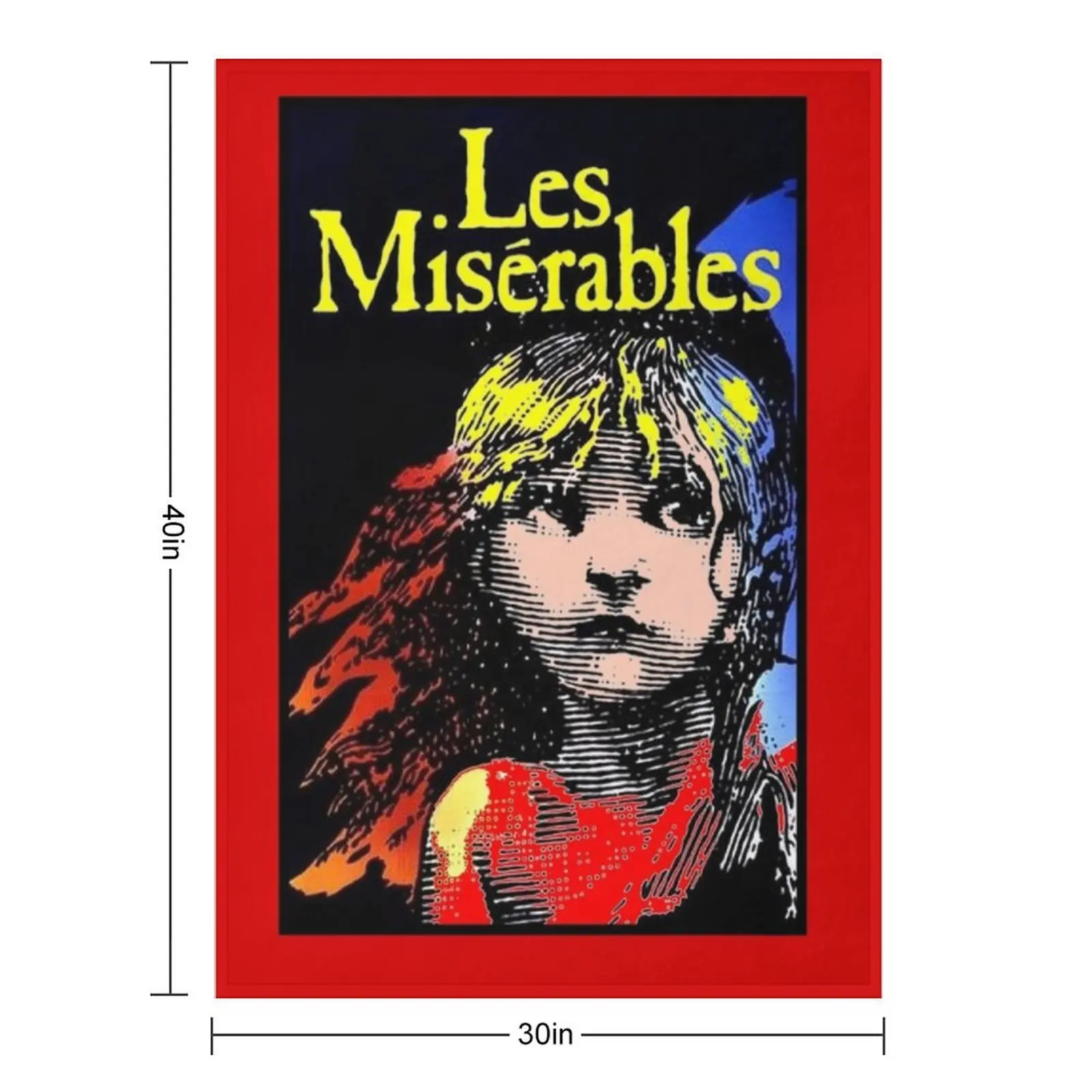 LES MISERABLES: Restored Colorized Advertising Print Throw Blanket Nap Flannel Vintage Blankets