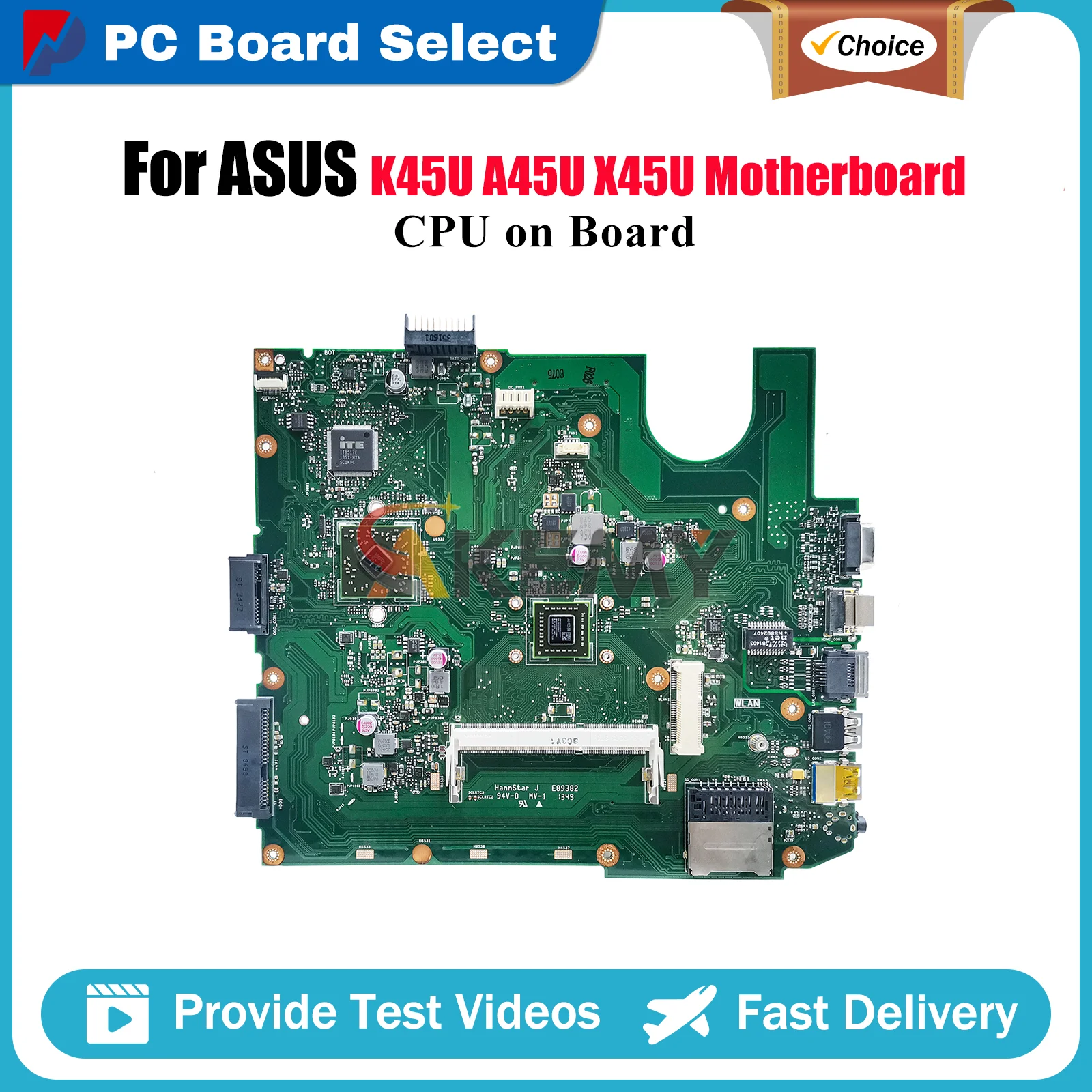 

X45U Laptop Motherboard For ASUS VivoBook X45U X45U K45U A45U Notebook Mainboard With CPU 100% tests OK fast shipping stk