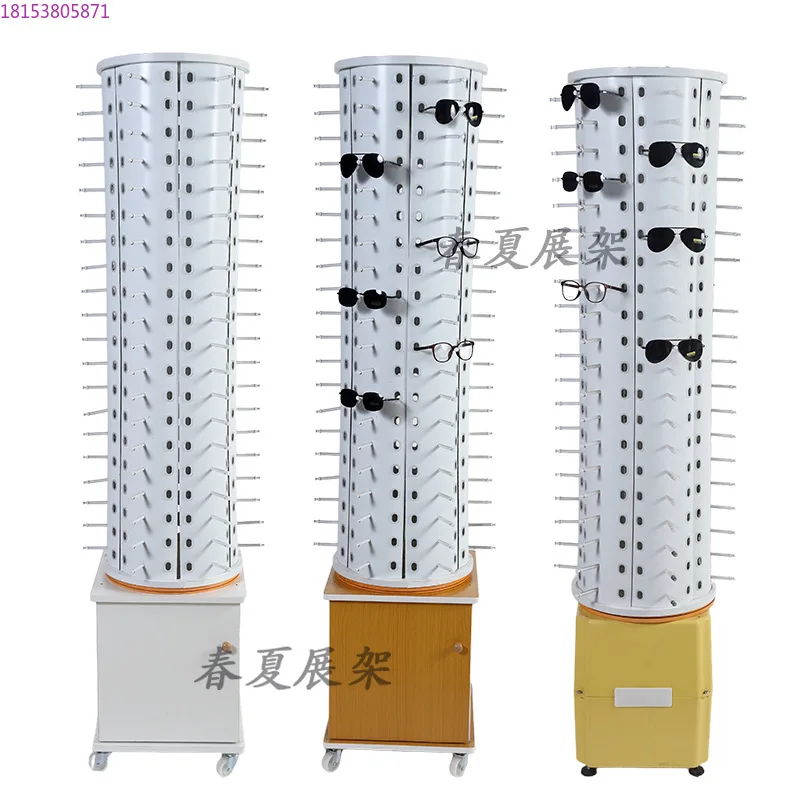 

Multifunctional glasses display stand Wooden cabinet Rotating floor sunglasses display stand Storage 120 pay