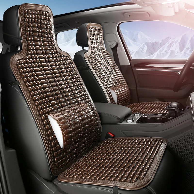 

Универсальная летняя крутая подушка для автомобильного сиденья, массажный чехол из ПВХ с бусинами для автомобильного кресла, мягкий дышащий прочный коврик для талии, 1 шт.