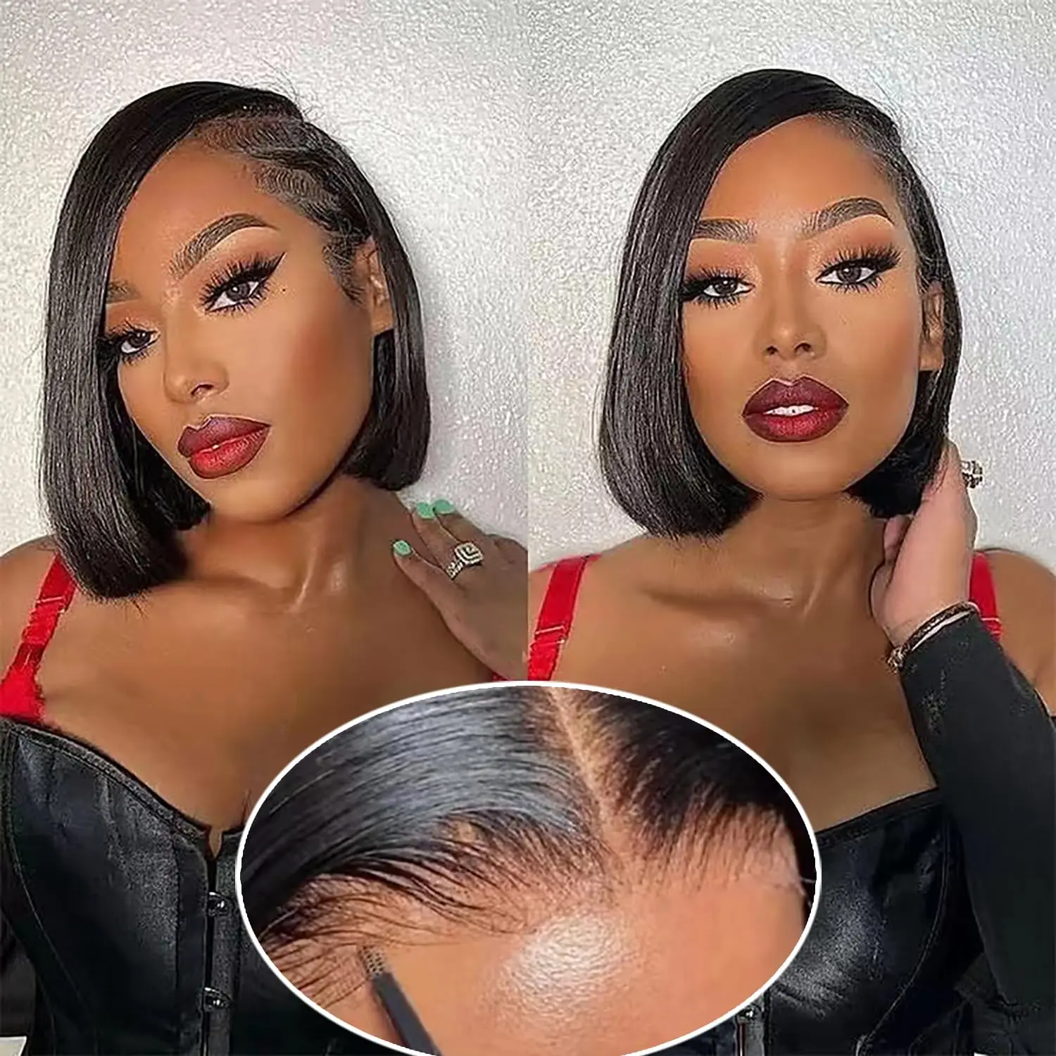 

13x4 HD Lace Front Wigs Human Hair Wear and Go Glueless Wigs Human Hair Pre Cut Straight Bob Wig Human Hair Wigs For Black women