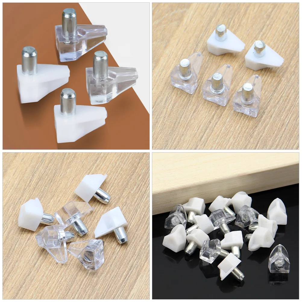 

100Pcs Shelf Support Pins Durable Cabinet Pegs Sturdy Bookcase Holders Furniture Stable Large Plastic Pegs Shelf Supports