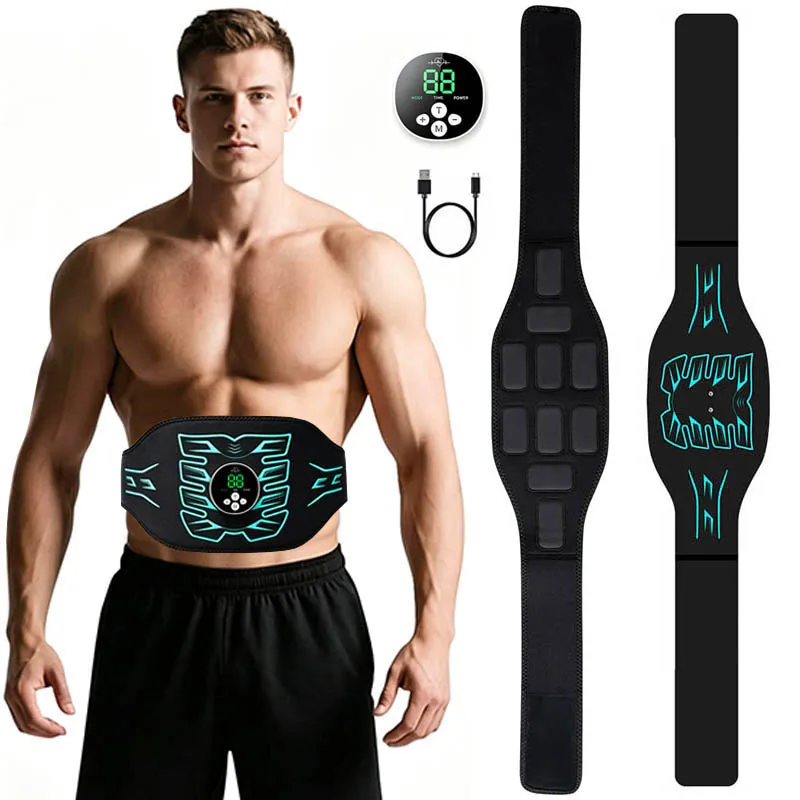 Ceinture de tonification abdominale intelligente, tonificateur musculaire, entraîneur d'abdominaux, stimulateur musculaire ABS, charge USB, masseur corporel, équipement de fitness amincissant