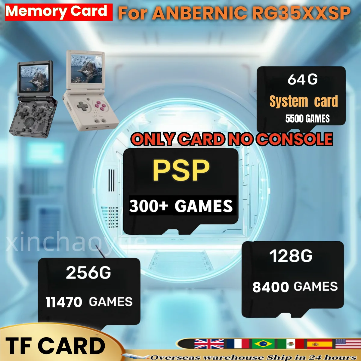 For ANBERNIC RG35XXSP TF Card Memory Card Preloaded Game 256G 300+ PSP Games Retro Handheld Games Card 10000+Games Boy Gift