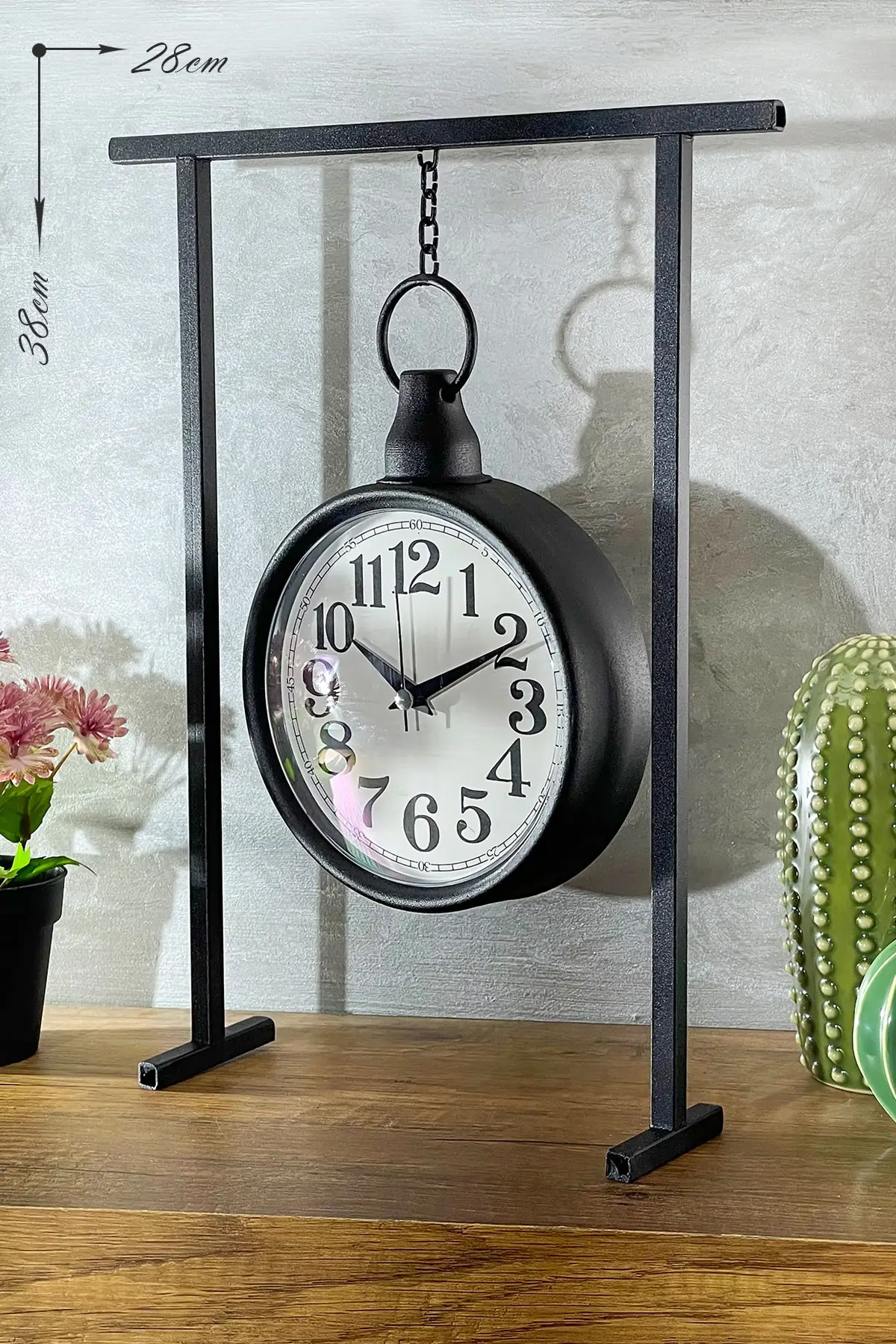 2022 Decorative Metal Desk Clock Wooden For Living Room Office Quality English Made Silent And European Model