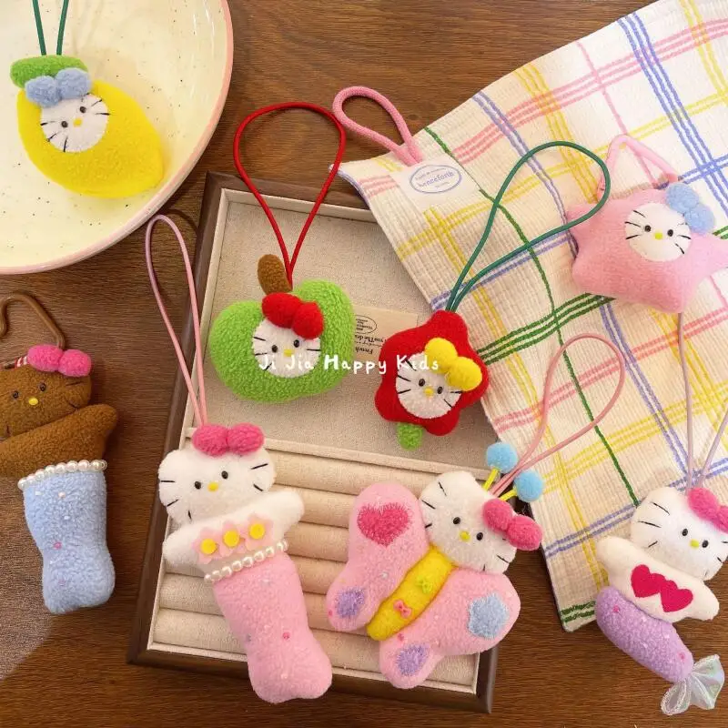 

Cute Cartoon Kawaii Sweet beauty with fish tail Hello Kitty Plush Doll Keychain Bag Pendant Toy Gift
